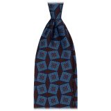 Viola Milano - Medallion Handprinted Archive Madder Silk Tie - Bronze Mix - Handmade in Italy - Luxury Exclusive Collection