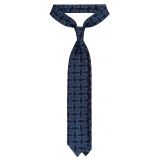 Viola Milano - Medallion Handprinted Archive Madder Silk Tie - Bronze Mix - Handmade in Italy - Luxury Exclusive Collection