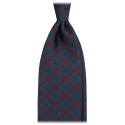 Viola Milano - Medallion Handprinted Archive Madder Silk Tie - Wine Mix - Handmade in Italy - Luxury Exclusive Collection