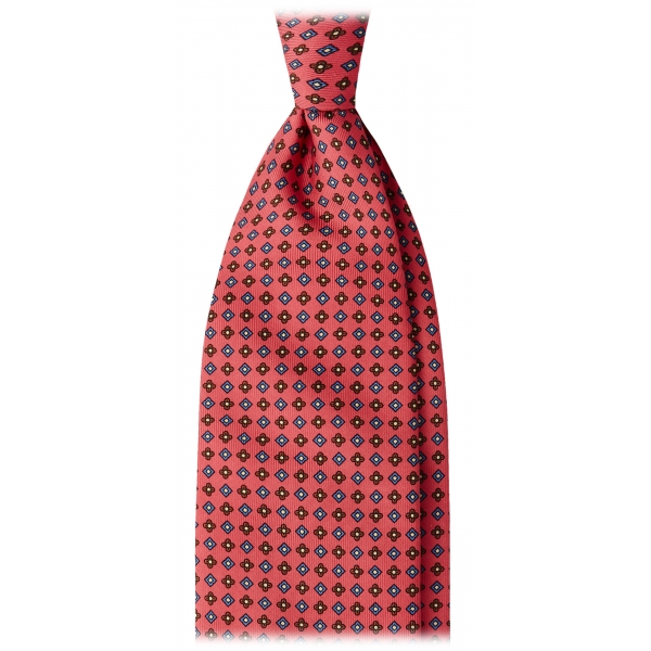 Viola Milano - Cravatta in Seta Italiana con Motivo Micro Floreale - Rosa Mix - Handmade in Italy - Luxury Exclusive Collection