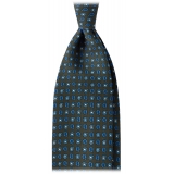 Viola Milano - Micro Paisley Handprinted Selftipped Silk Tie - Forest Mix - Handmade in Italy - Luxury Exclusive Collection