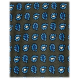 Viola Milano - Micro Paisley Handprinted Selftipped Silk Tie - Forest Mix - Handmade in Italy - Luxury Exclusive Collection