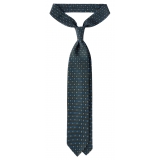 Viola Milano - Micro Paisley Handprinted Selftipped Silk Tie - Forest Mix - Handmade in Italy - Luxury Exclusive Collection