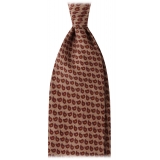 Viola Milano - Cravatta in Lana Italiana Micro Paisley - Naturale/Rosso - Handmade in Italy - Luxury Exclusive Collection
