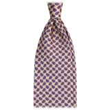 Viola Milano - Cravatta in Seta Italiana con Motivo Micro Paisley - Gialla - Handmade in Italy - Luxury Exclusive Collection