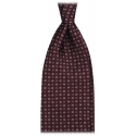 Viola Milano - Micro Pattern Selftipped Silk Tie - Brown Mix - Handmade in Italy - Luxury Exclusive Collection