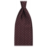 Viola Milano - Micro Pattern Selftipped Silk Tie - Brown Mix - Handmade in Italy - Luxury Exclusive Collection