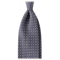 Viola Milano - Micro Pattern Selftipped Silk Tie - Grey Mix - Handmade in Italy - Luxury Exclusive Collection