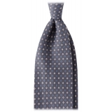 Viola Milano - Micro Pattern Selftipped Silk Tie - Grey Mix - Handmade in Italy - Luxury Exclusive Collection