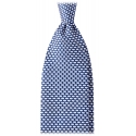 Viola Milano - Micro Pattern Selftipped Silk Tie - Navy Mix - Handmade in Italy - Luxury Exclusive Collection