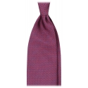 Viola Milano - Micro Square Selftipped Italian Silk Tie - Navy/Wine - Handmade in Italy - Luxury Exclusive Collection