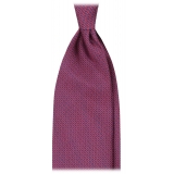 Viola Milano - Micro Square Selftipped Italian Silk Tie - Navy/Wine - Handmade in Italy - Luxury Exclusive Collection