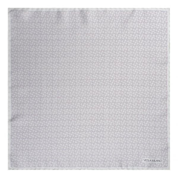 Viola Milano - Micro Stirrups Silk Pocket Square - Menthol - Handmade in Italy - Luxury Exclusive Collection
