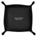 Viola Milano - Vassoio Portaoggetti in Pelle Pieno Fiore Milanese - Nero - Handmade in Italy - Luxury Exclusive Collection
