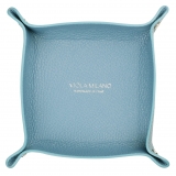 Viola Milano - Milanese Grain Leather Change Tray - Blue - Handmade in Italy - Luxury Exclusive Collection