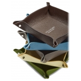 Viola Milano - Milanese Grain Leather Change Tray - Blue - Handmade in Italy - Luxury Exclusive Collection