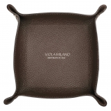 Viola Milano - Milanese Grain Leather Change Tray - Brown - Handmade in Italy - Luxury Exclusive Collection