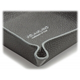 Viola Milano - Milanese Grain Leather Change Tray - Grey - Handmade in Italy - Luxury Exclusive Collection
