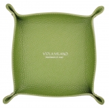 Viola Milano - Milanese Grain Leather Change Tray - Grey - Handmade in Italy - Luxury Exclusive Collection