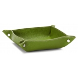Viola Milano - Milanese Grain Leather Change Tray - Grey - Handmade in Italy - Luxury Exclusive Collection