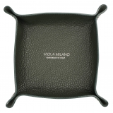 Viola Milano - Milanese Grain Leather Change Tray - Loden Green - Handmade in Italy - Luxury Exclusive Collection