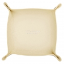 Viola Milano - Milanese Grain Leather Change Tray - Pale Lemon - Handmade in Italy - Luxury Exclusive Collection