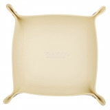 Viola Milano - Milanese Grain Leather Change Tray - Pale Lemon - Handmade in Italy - Luxury Exclusive Collection