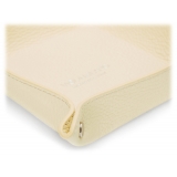Viola Milano - Milanese Grain Leather Change Tray - Pale Lemon - Handmade in Italy - Luxury Exclusive Collection