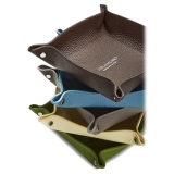 Viola Milano - Milanese Grain Leather Change Tray - Pale Lemon - Handmade in Italy - Luxury Exclusive Collection