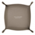 Viola Milano - Milanese Grain Leather Change Tray - Taupe Grey - Handmade in Italy - Luxury Exclusive Collection