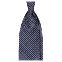 Viola Milano - Mix Chain Selftipped Italian Silk Tie - Navy Mix - Handmade in Italy - Luxury Exclusive Collection