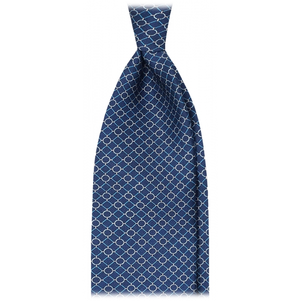 Viola Milano - Mix Chain Selftipped Italian Silk Tie - Sea Mix - Handmade in Italy - Luxury Exclusive Collection