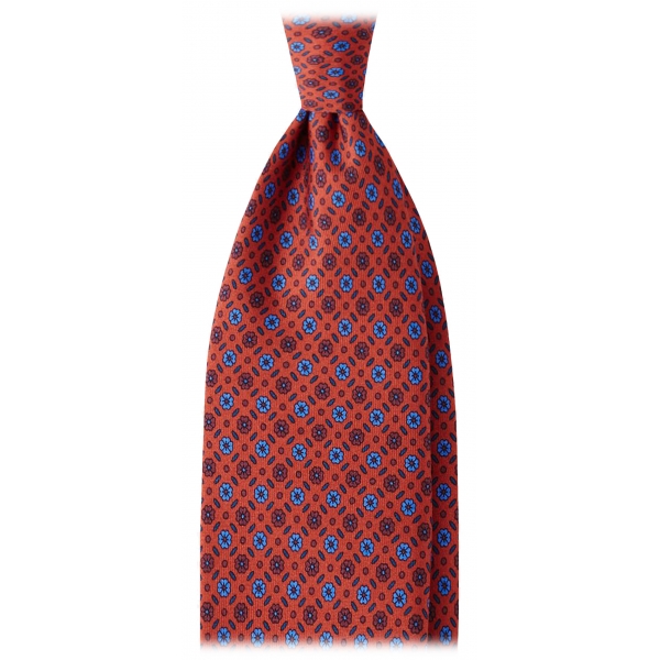 Viola Milano - Mixed Floral Handprinted Selftipped Silk Tie - Rose - Handmade in Italy - Luxury Exclusive Collection