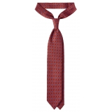 Viola Milano - Cravatta in Seta con Motivo Floreale Misto - Rosa - Handmade in Italy - Luxury Exclusive Collection