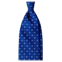 Viola Milano - Cravatta in Seta Con Motivo a Fiori Misti - Blu Mix - Handmade in Italy - Luxury Exclusive Collection