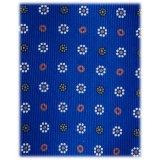 Viola Milano - Cravatta in Seta Con Motivo a Fiori Misti - Blu Mix - Handmade in Italy - Luxury Exclusive Collection