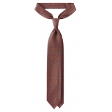 Viola Milano - Cravatta in Seta Con Motivo a Fiori Misti - Bronzo Mix - Handmade in Italy - Luxury Exclusive Collection
