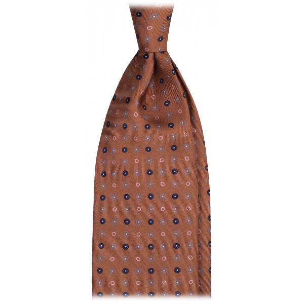 Viola Milano - Cravatta in Seta con Motivo Floreale - Mix Cappuccino - Handmade in Italy - Luxury Exclusive Collection