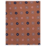 Viola Milano - Mix Floral Handprinted Selftipped Silk Tie - Cappuccino Mix - Handmade in Italy - Luxury Exclusive Collection