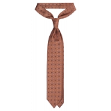 Viola Milano - Cravatta in Seta con Motivo Floreale - Mix Cappuccino - Handmade in Italy - Luxury Exclusive Collection