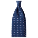 Viola Milano - Cravatta in Seta con Motivo Floreale Misto - Blu Navy/Rosa - Handmade in Italy - Luxury Exclusive Collection