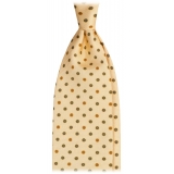 Viola Milano - Mix Floral Selftipped Italian Silk Tie - Yellow - Handmade in Italy - Luxury Exclusive Collection