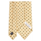 Viola Milano - Mix Floral Selftipped Italian Silk Tie - Yellow - Handmade in Italy - Luxury Exclusive Collection