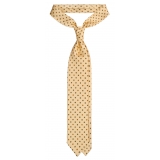 Viola Milano - Cravatta in Seta Italiana con Motivo Floreale - Giallo - Handmade in Italy - Luxury Exclusive Collection