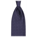 Viola Milano - Cravatta in Seta con Motivo Floreale Misto - Navy Mix - Handmade in Italy - Luxury Exclusive Collection