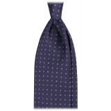 Viola Milano - Cravatta in Seta con Motivo Floreale Misto - Navy Mix - Handmade in Italy - Luxury Exclusive Collection