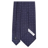 Viola Milano - Cravatta in Seta con Motivo Floreale Misto - Navy Mix - Handmade in Italy - Luxury Exclusive Collection