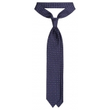 Viola Milano - Cravatta in Seta con Motivo Floreale Misto - Navy Mix - Handmade in Italy - Luxury Exclusive Collection