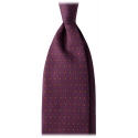 Viola Milano - Cravatta in Seta con Motivo Floreale Misto - Vino - Handmade in Italy - Luxury Exclusive Collection