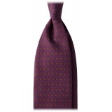Viola Milano - Cravatta in Seta con Motivo Floreale Misto - Vino - Handmade in Italy - Luxury Exclusive Collection